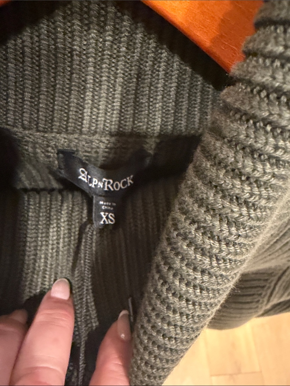 Turtleneck Rib-Knit Sweater - Olive Green - Picture 3 of 7